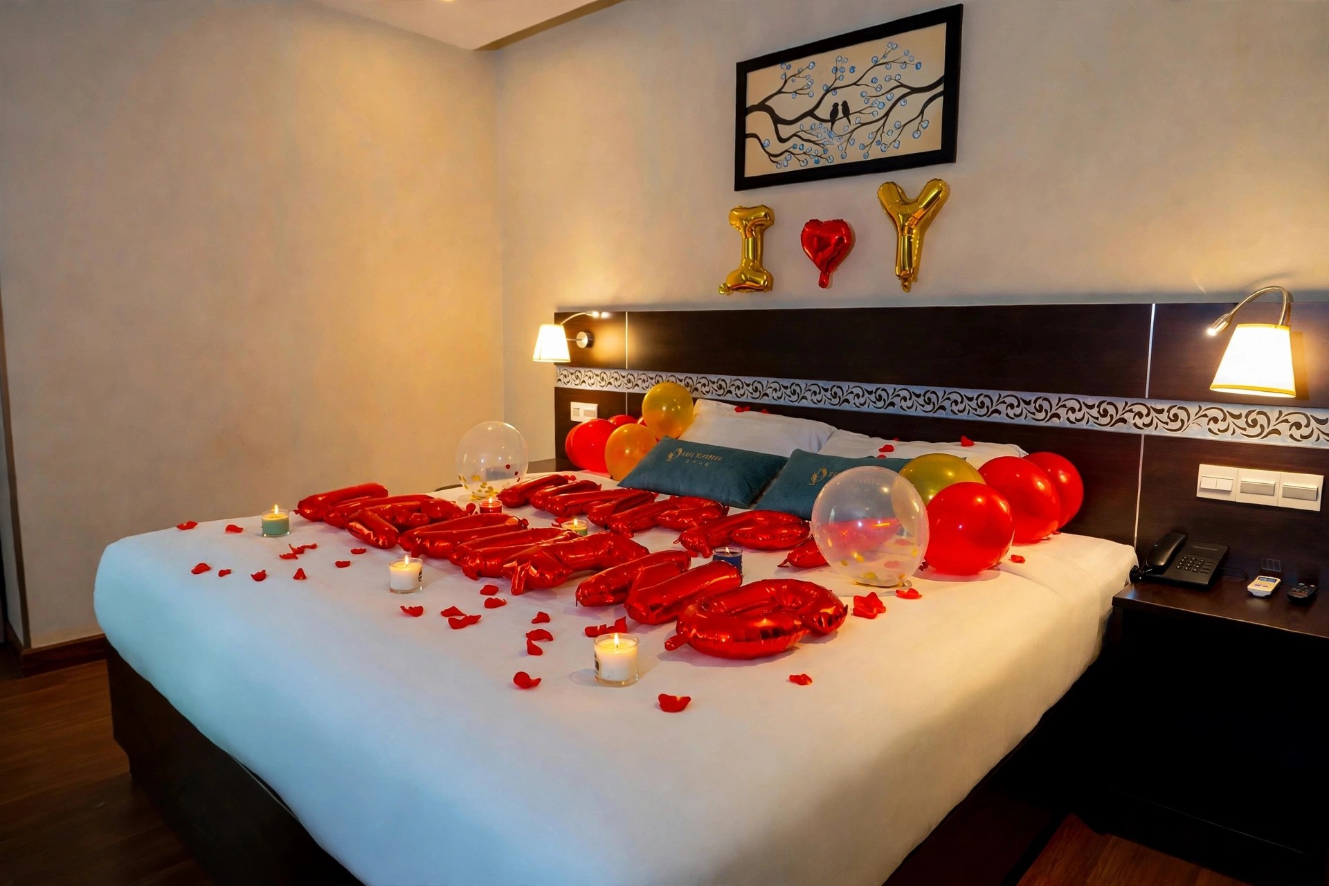Suite romantic rose petal bed at Sea Garden Hotel Da Nang