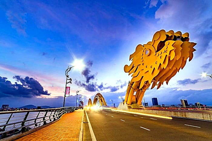 Dragon Bridge in Da Nang near Sea Garden Hotel